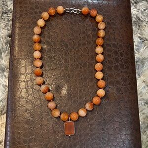 Elegant Orange Beaded Necklace